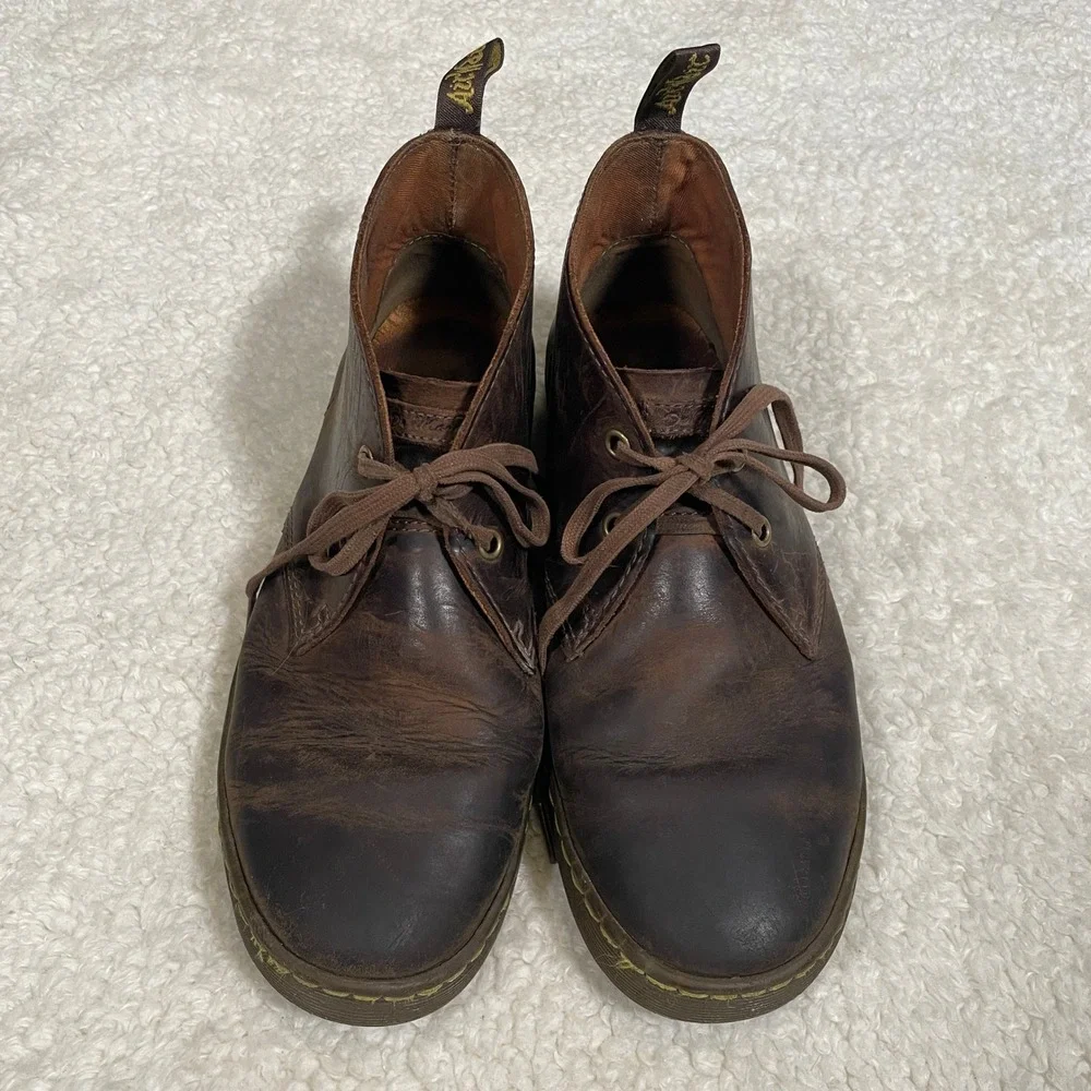 Dr. Martens Cabrillo Leather Desert Ankle Boots Crazy Horse Distressed Brown 8